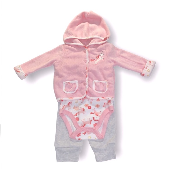 CJP Baby 3-Piece Outfit Unicorn 6-9M NWT